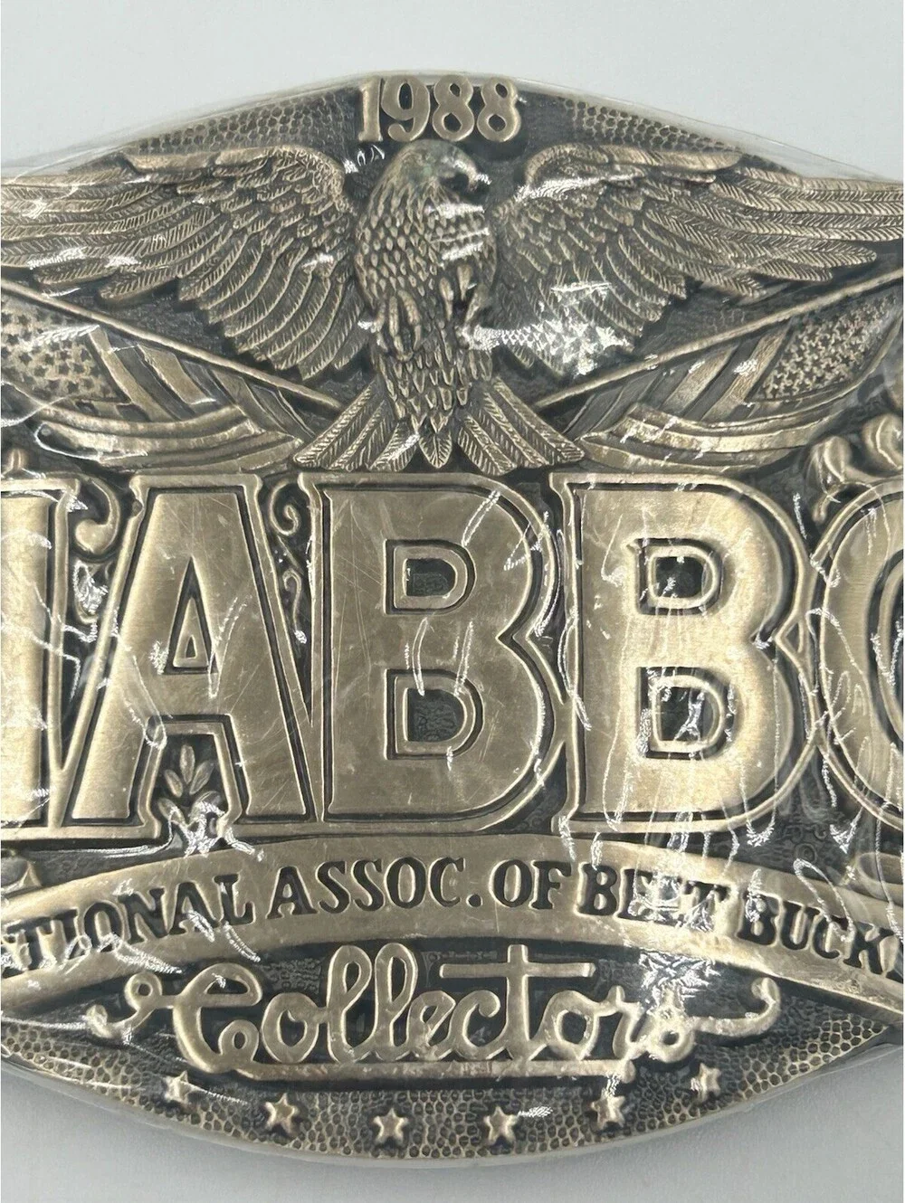 New Vintage 1988 NABBC National Assoc of Belt Buckle Collectors Belt Buckle Mint